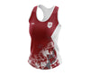 Custom Singlet Red, White & Grey Abstract Pattern